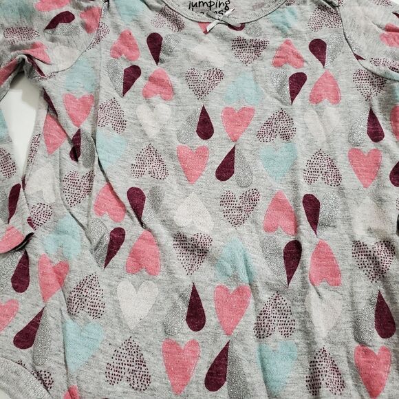Girls Grey Glitter Heart Pink Blue Colorful Hearts Bodysuit Onesie Size 24m - Picture 2 of 4